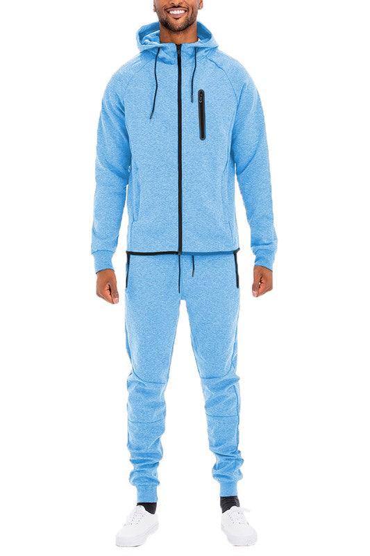 Mens Full Zip Sweat Pant Sweat Set - ShopEbonyMonique