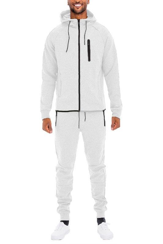 Mens Full Zip Sweat Pant Sweat Set - ShopEbonyMonique
