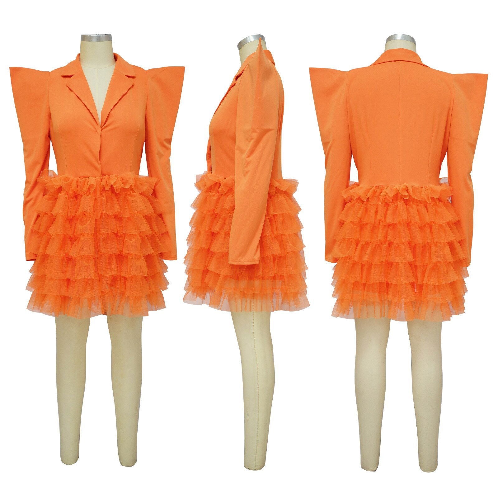 Mesh Blazer Patchwork Mini Dress - ShopEbonyMonique