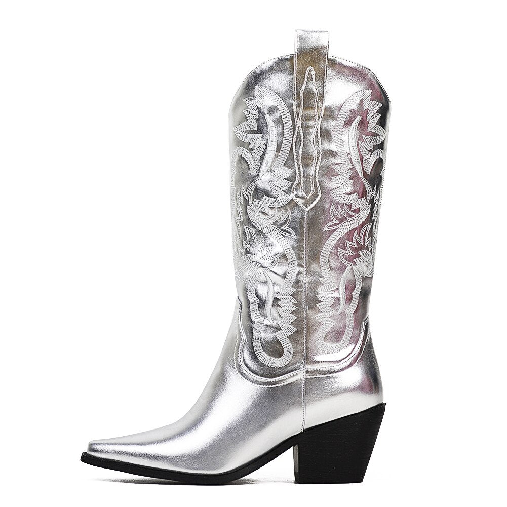 Metallic Cowboy Boots - ShopEbonyMonique