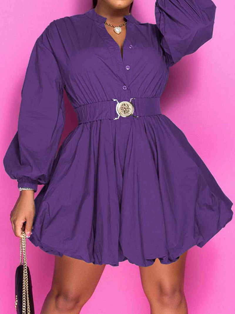 Notched Balloon Dress - ShopEbonyMonique