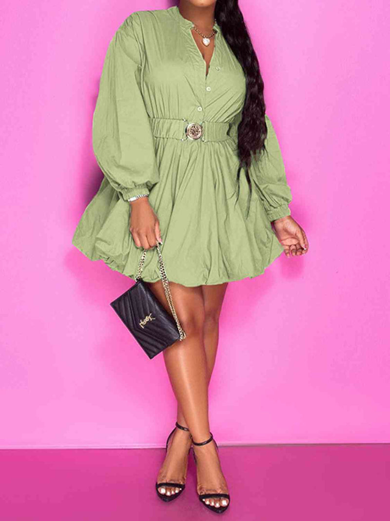 Notched Balloon Dress - ShopEbonyMonique