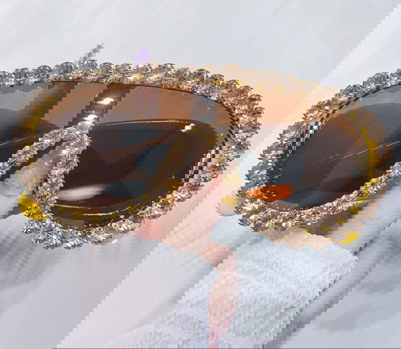 Oversized Punk Rhinestones Sunglasses - ShopEbonyMonique