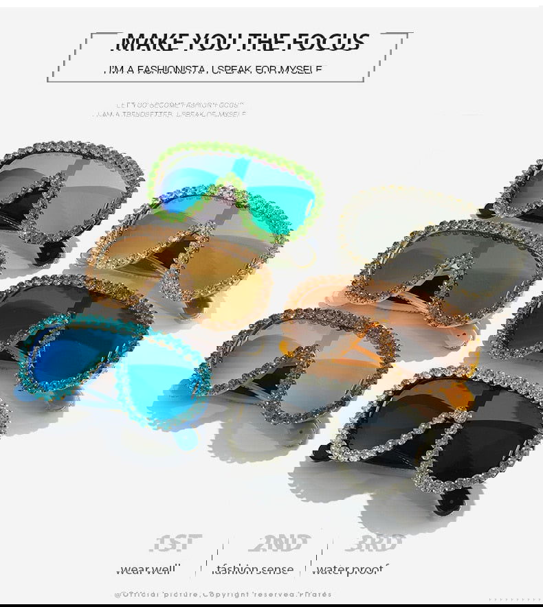 Oversized Punk Rhinestones Sunglasses - ShopEbonyMonique