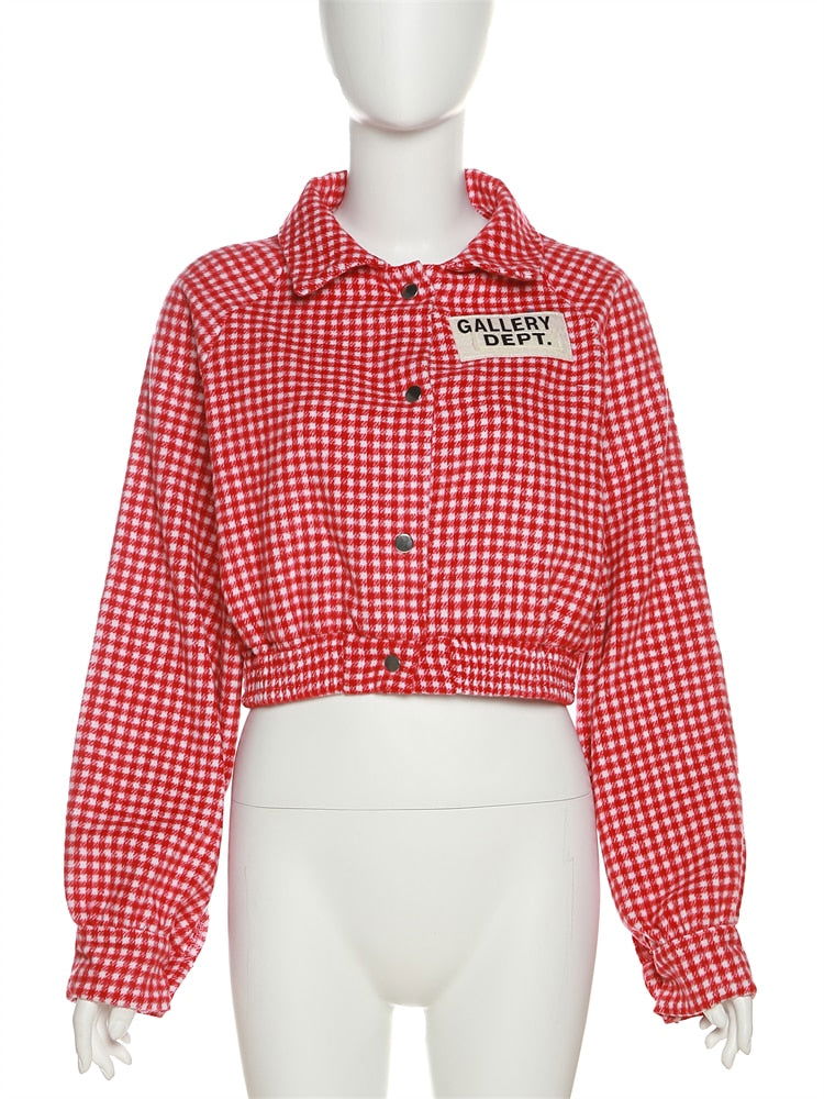 Plaid Print letter Top - ShopEbonyMonique