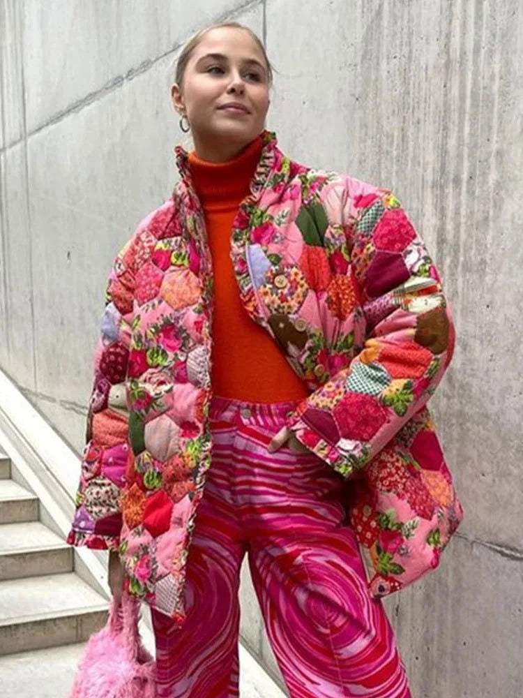 Printed Fun Cotton Padded Jacket - ShopEbonyMonique