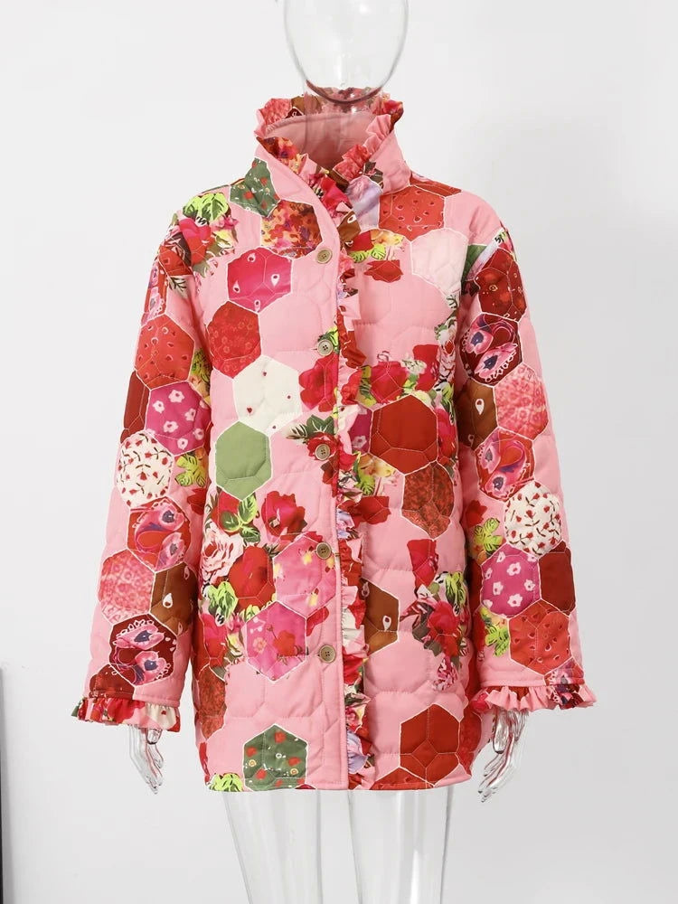 Printed Fun Cotton Padded Jacket - ShopEbonyMonique
