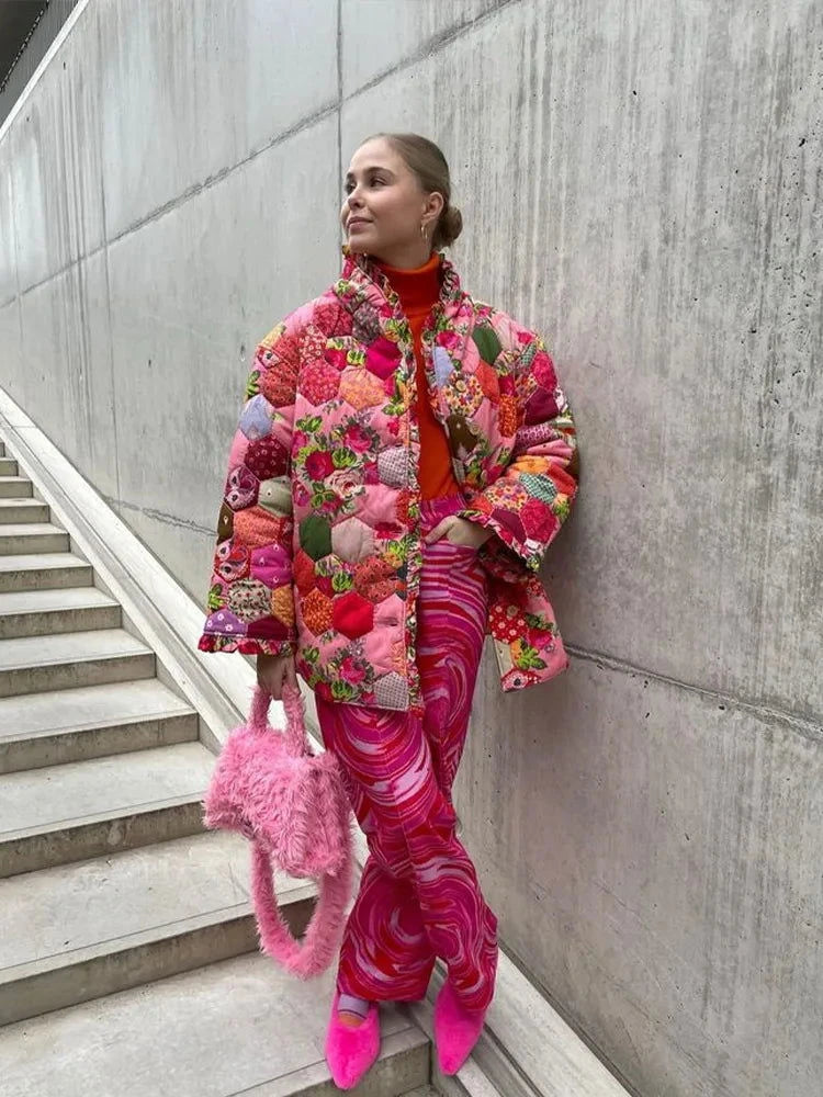Printed Fun Cotton Padded Jacket - ShopEbonyMonique