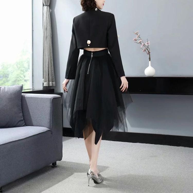 Puff Black Skirt Suit - ShopEbonyMonique