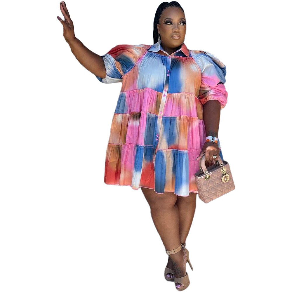 Puff Pleats Shirt Dress - ShopEbonyMonique