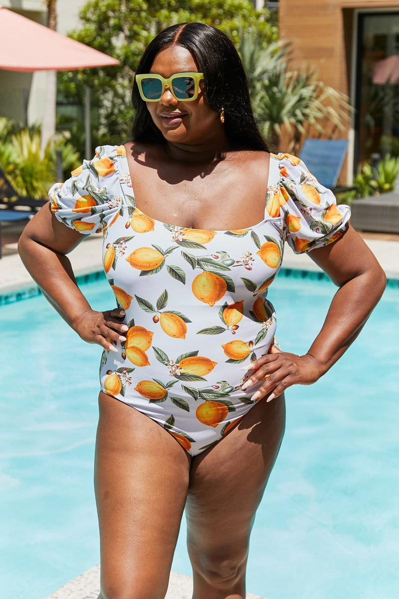 Puff Sleeve One-Piece Swim - ShopEbonyMonique