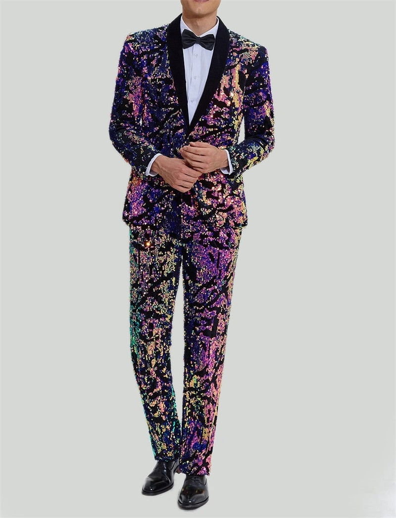 Purple Sequins Men Suits - ShopEbonyMonique