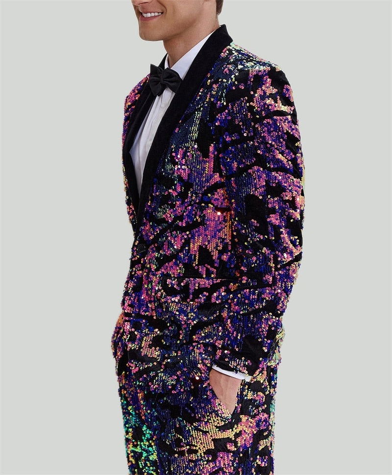 Purple Sequins Men Suits - ShopEbonyMonique