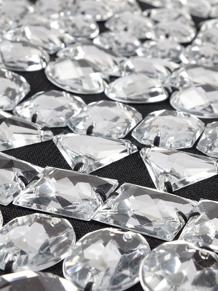 Rhinestone Embroidered Mini Dress - ShopEbonyMonique