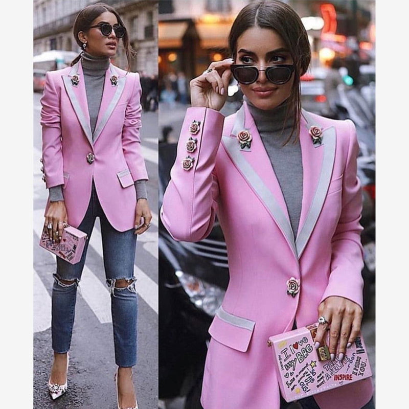 Rose Designer Blazer - ShopEbonyMonique