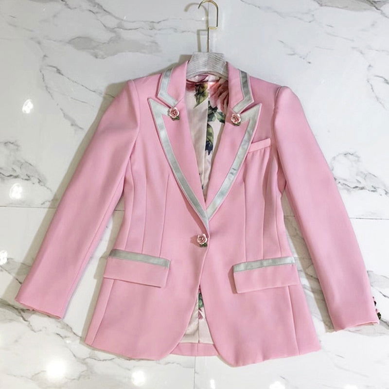 Rose Designer Blazer - ShopEbonyMonique
