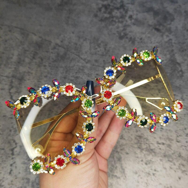 Round D Shaped Diamond Glasses - ShopEbonyMonique
