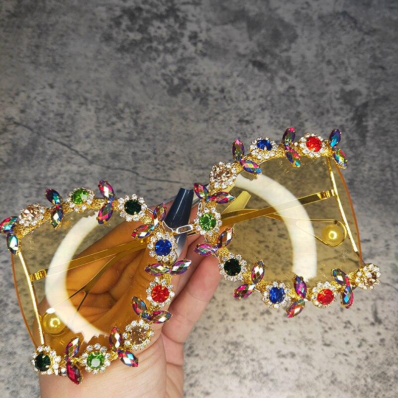 Round D Shaped Diamond Glasses - ShopEbonyMonique