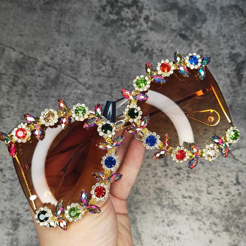 Round D Shaped Diamond Glasses - ShopEbonyMonique