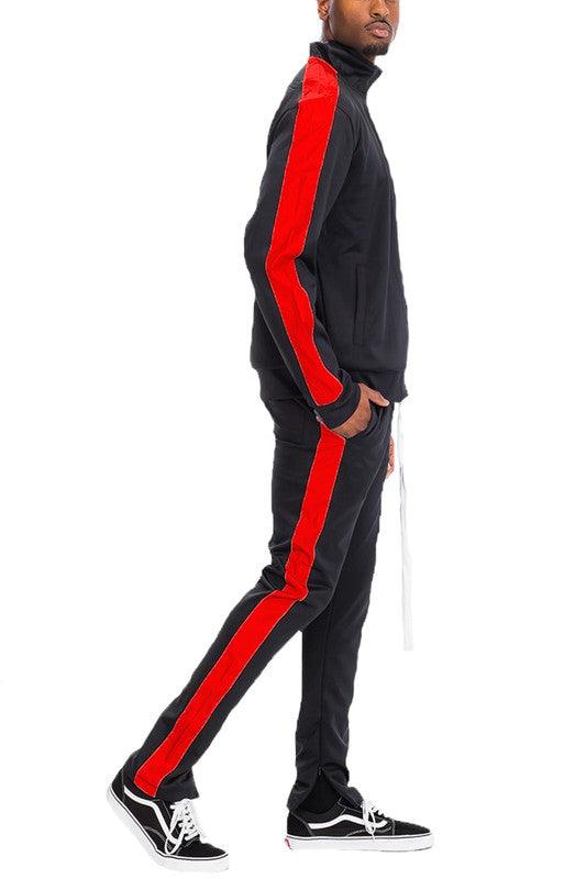 SINGLE STRIPE SOLID TRACK SUIT - ShopEbonyMonique