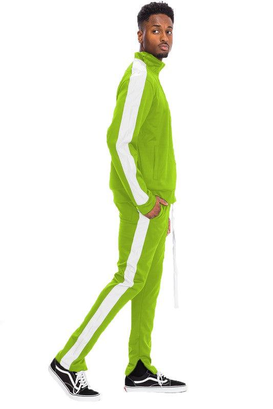 SINGLE STRIPE SOLID TRACK SUIT - ShopEbonyMonique