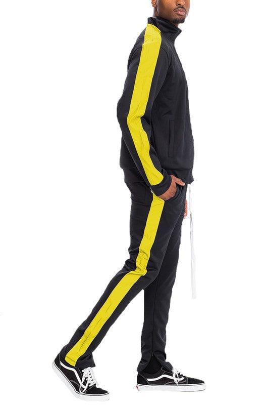 SINGLE STRIPE SOLID TRACK SUIT - ShopEbonyMonique