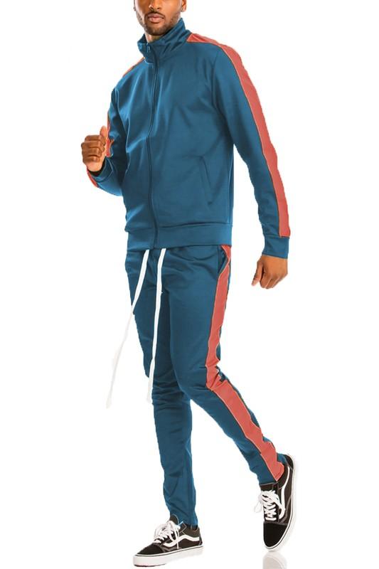 SINGLE STRIPE SOLID TRACK SUIT - ShopEbonyMonique