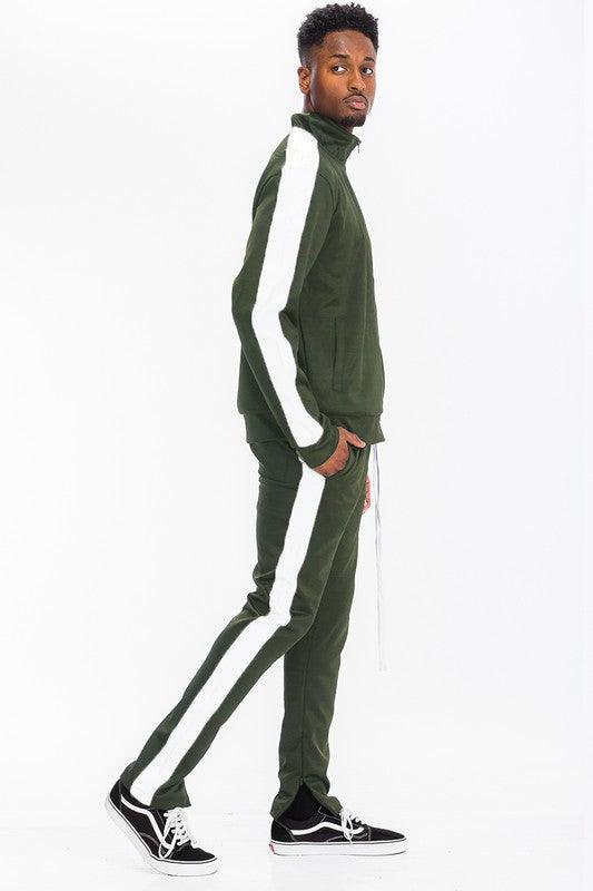 SINGLE STRIPE SOLID TRACK SUIT - ShopEbonyMonique