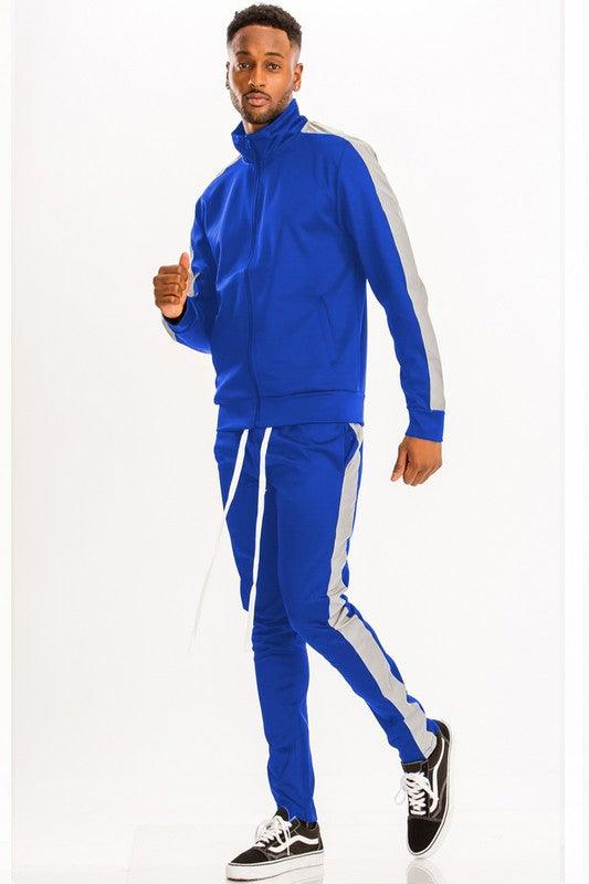 SINGLE STRIPE SOLID TRACK SUIT - ShopEbonyMonique