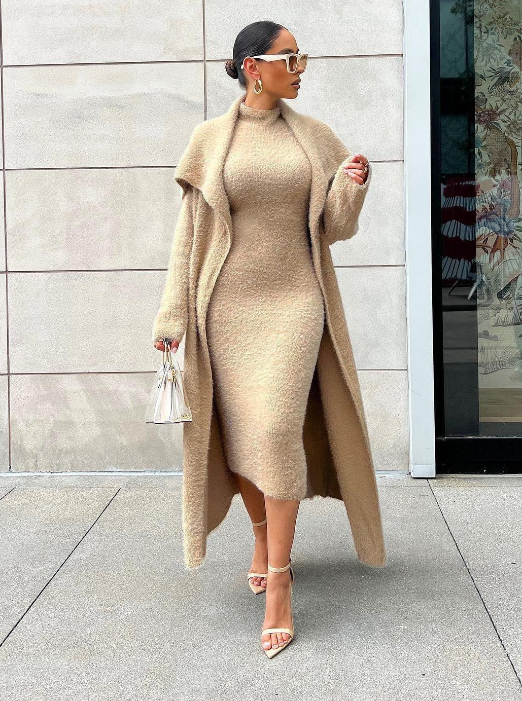 Sassy Cardigan Dress Coat Two-piece Suit - ShopEbonyMonique