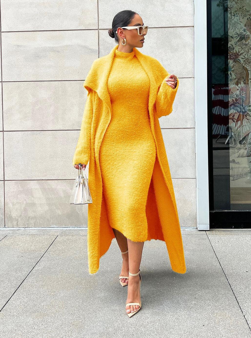 Sassy Cardigan Dress Coat Two-piece Suit - ShopEbonyMonique