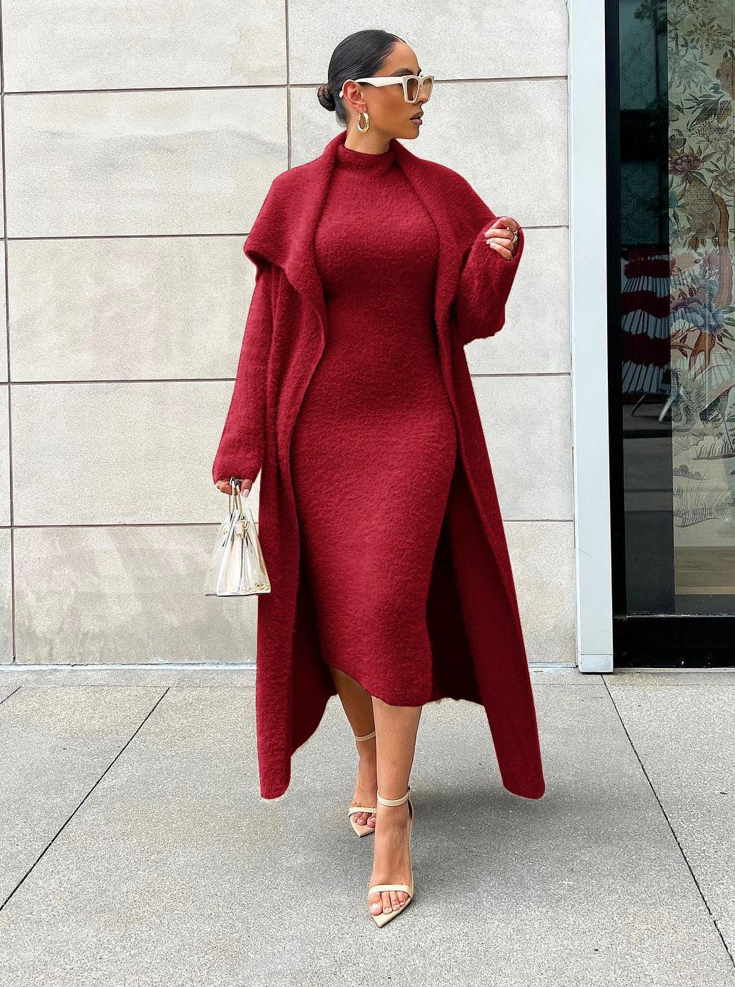 Sassy Cardigan Dress Coat Two-piece Suit - ShopEbonyMonique