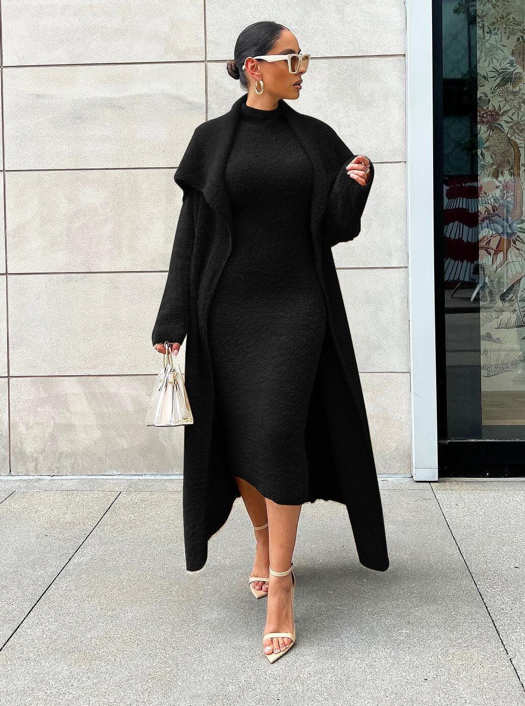 Sassy Cardigan Dress Coat Two-piece Suit - ShopEbonyMonique