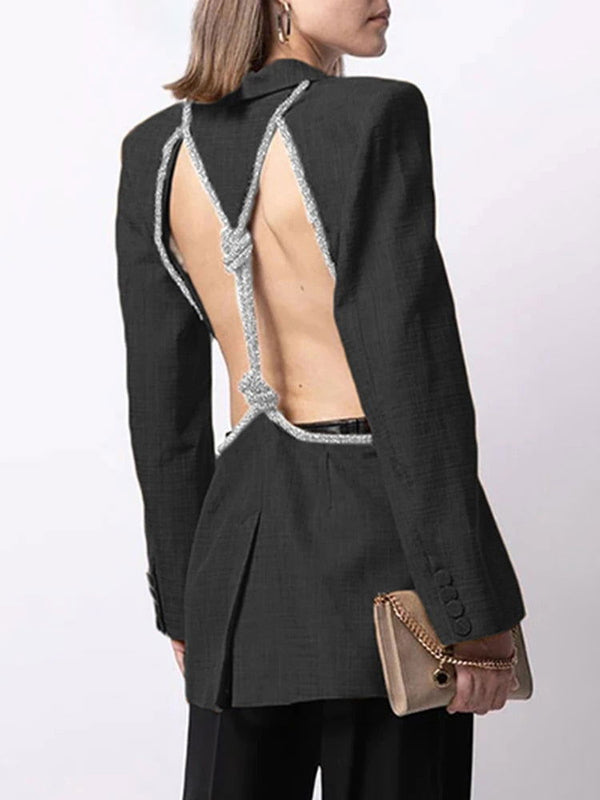 See Me Backless Blazer - ShopEbonyMonique