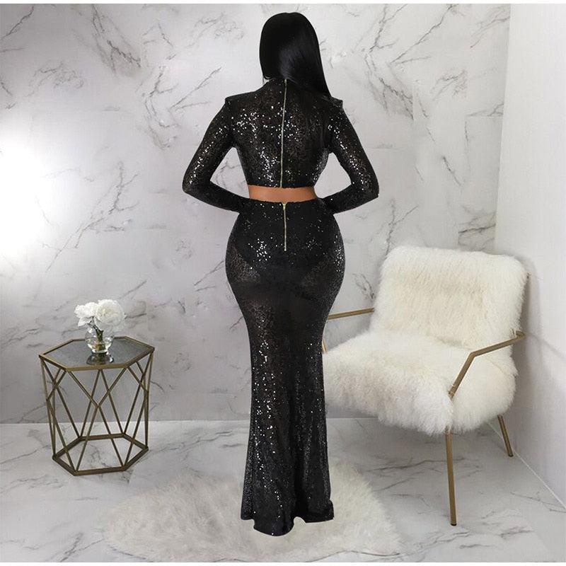 Sequins Fishtail Skirt  Set - ShopEbonyMonique