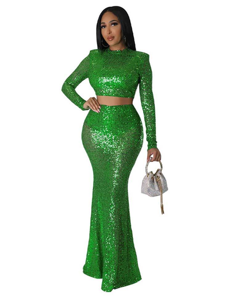 Sequins Fishtail Skirt  Set - ShopEbonyMonique