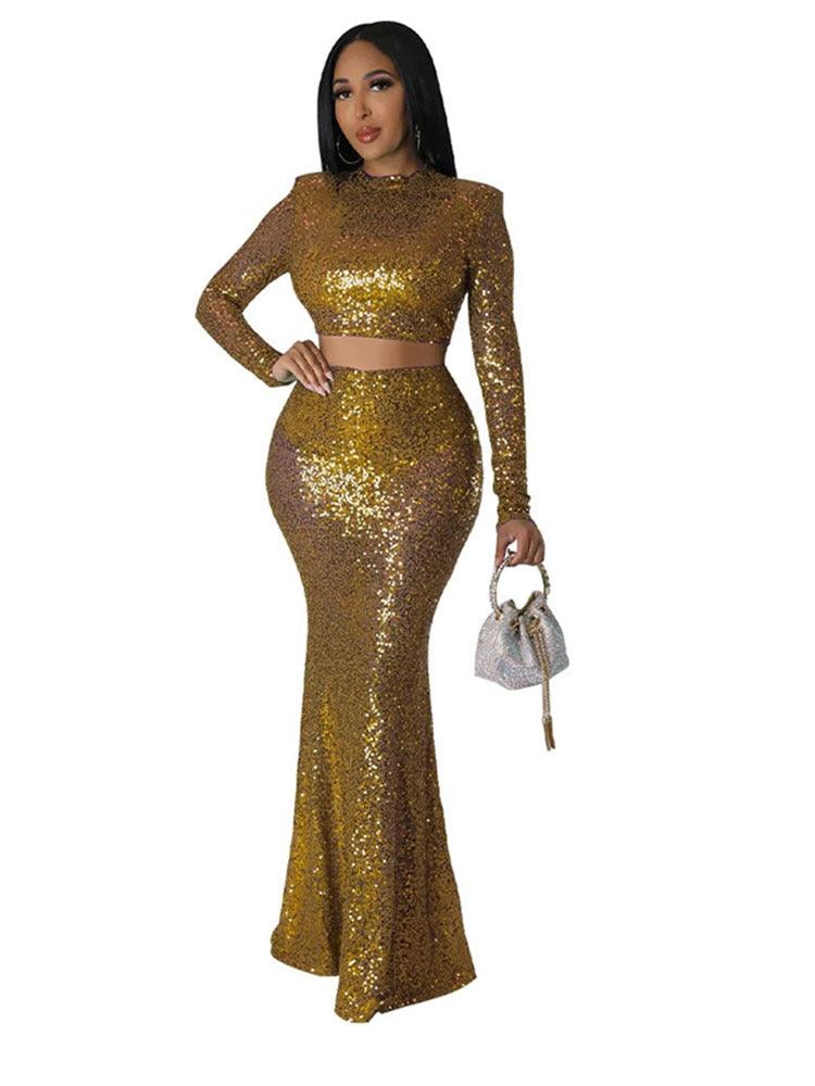Sequins Fishtail Skirt  Set - ShopEbonyMonique