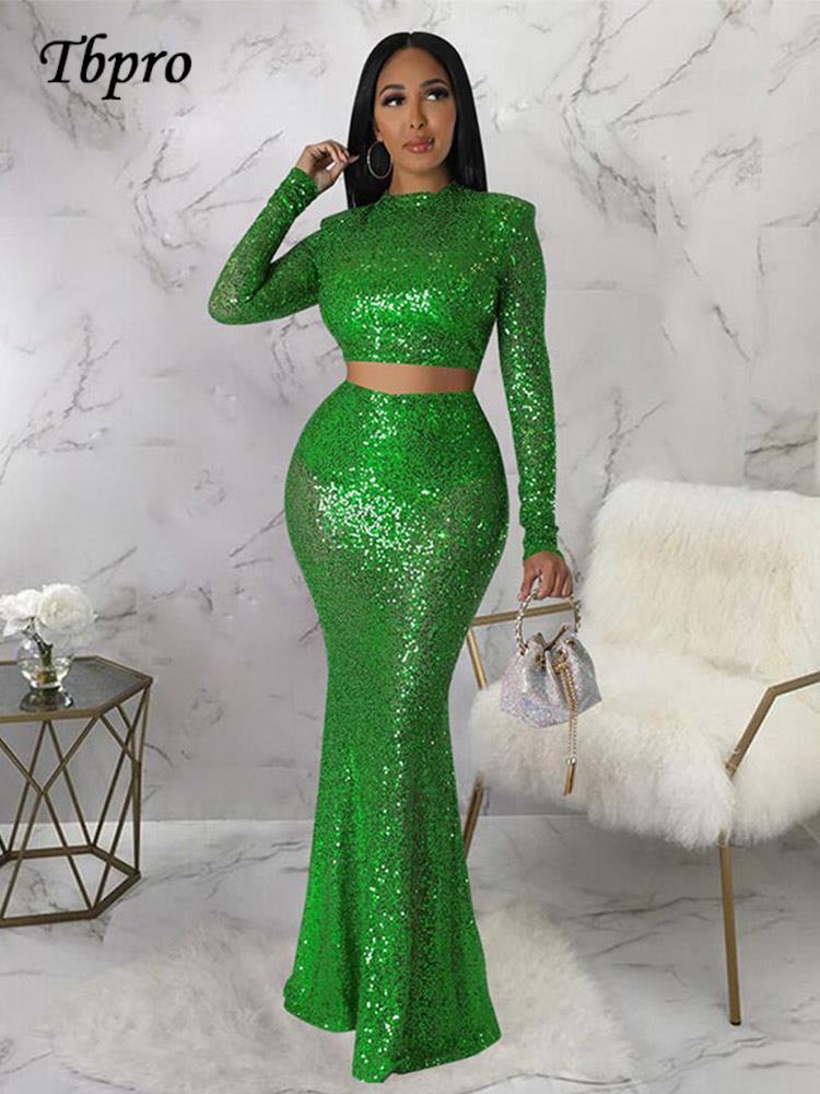 Sequins Fishtail Skirt  Set - ShopEbonyMonique