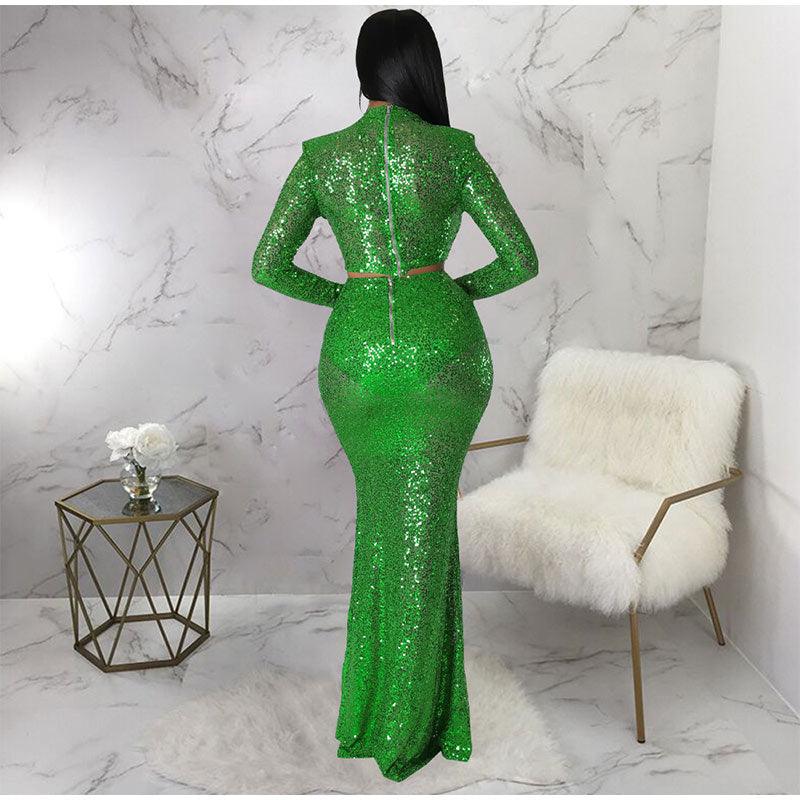 Sequins Fishtail Skirt  Set - ShopEbonyMonique