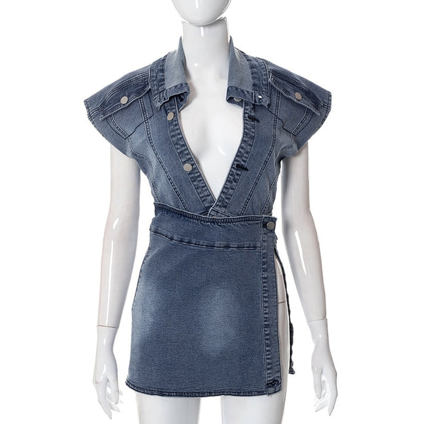 High Slit Denim Dress - ShopEbonyMonique