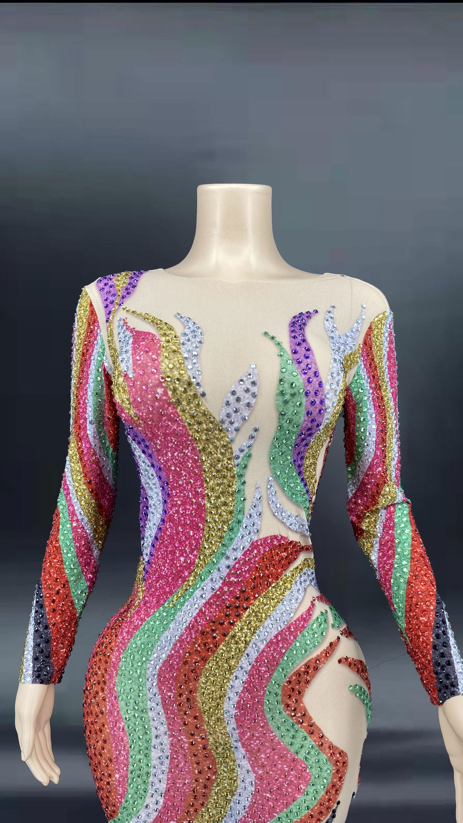 Sparkly Rhinestones Long Dress - ShopEbonyMonique