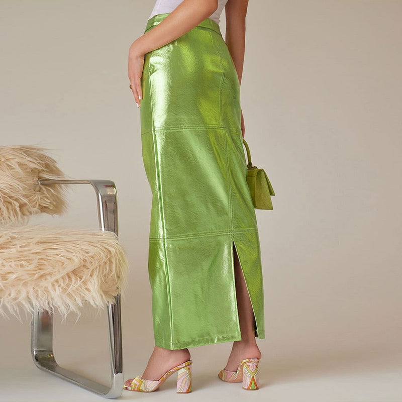 Sparkly Slit Long Skirts - ShopEbonyMonique