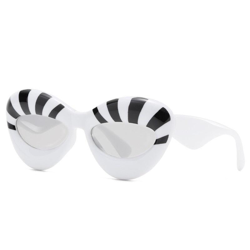 Stripe Cat Eye Sunglasses - ShopEbonyMonique