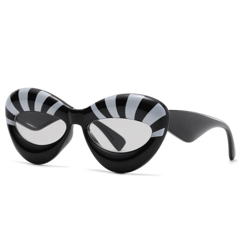 Stripe Cat Eye Sunglasses - ShopEbonyMonique