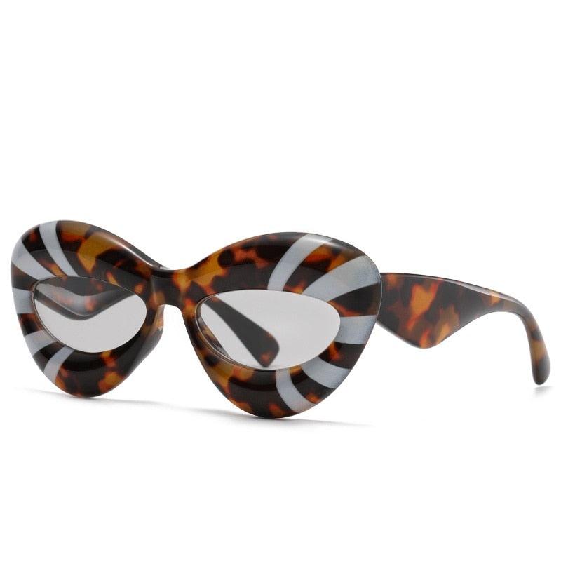 Stripe Cat Eye Sunglasses - ShopEbonyMonique