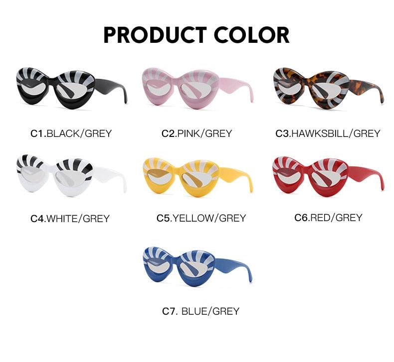 Stripe Cat Eye Sunglasses - ShopEbonyMonique