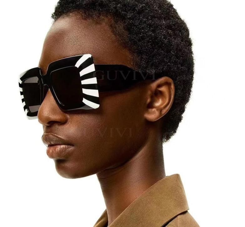 Stripe Frame Sunglasses - ShopEbonyMonique
