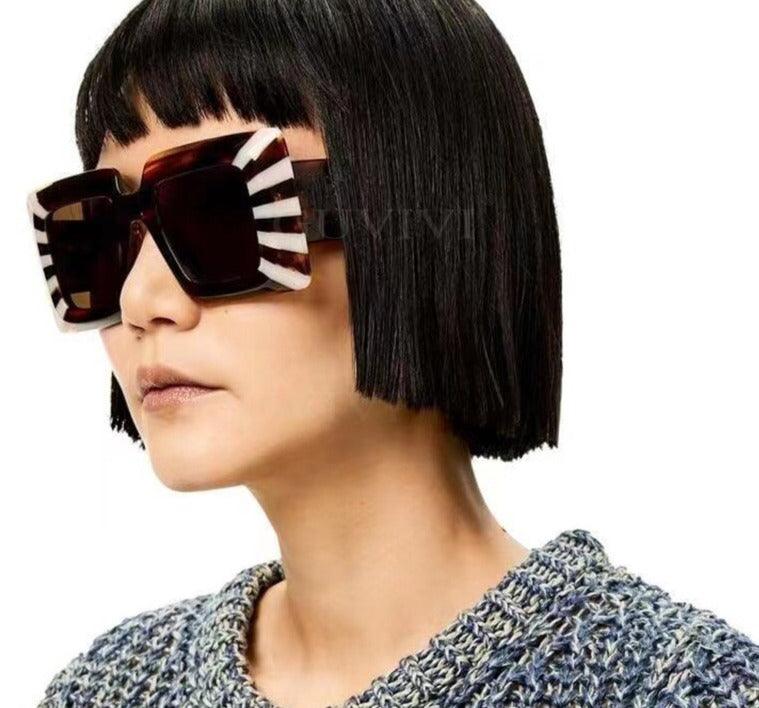 Stripe Frame Sunglasses - ShopEbonyMonique