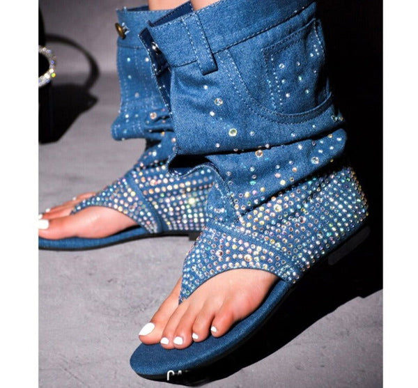 Summer Women Crystal Sandal Ethnic Style Boots - ShopEbonyMonique