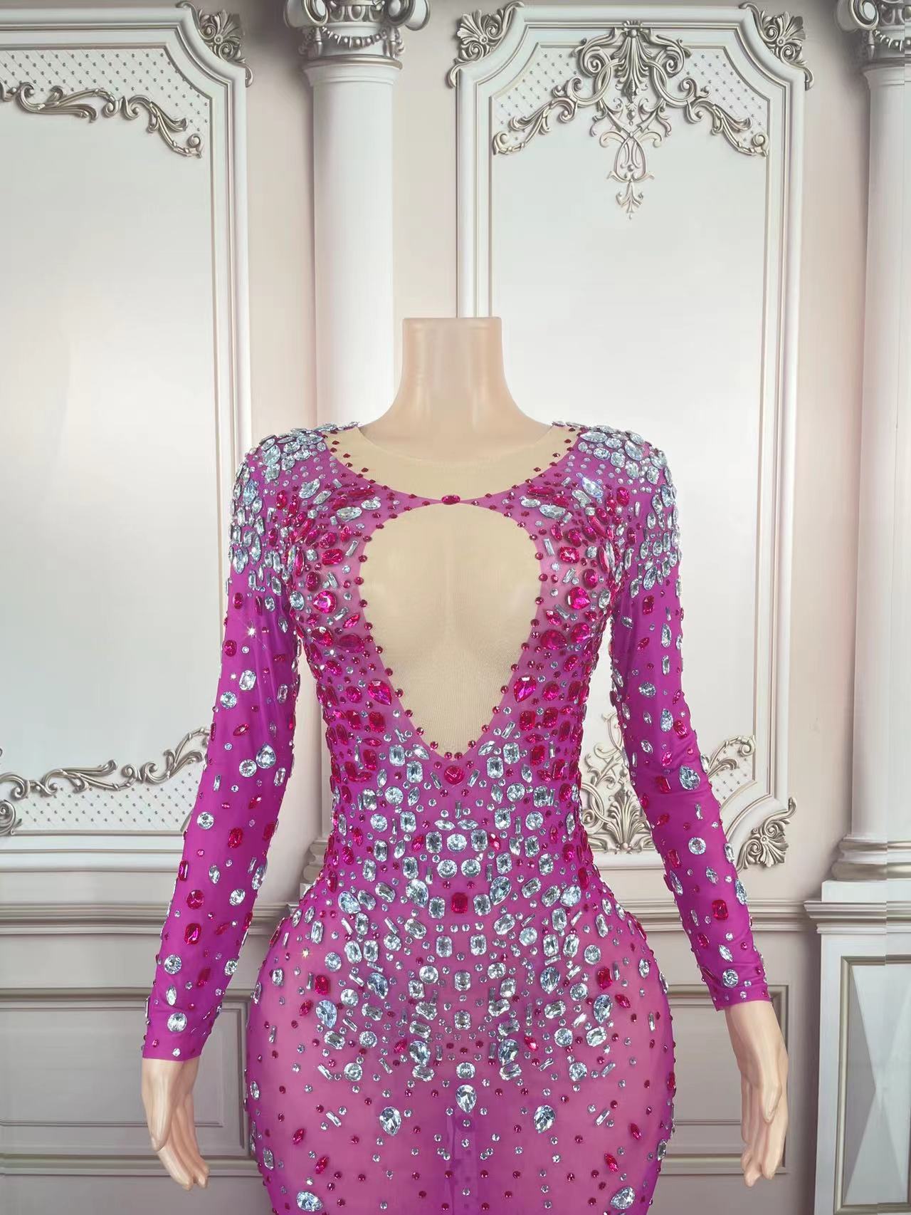 Transparent Sparkly  Feather Dress - ShopEbonyMonique